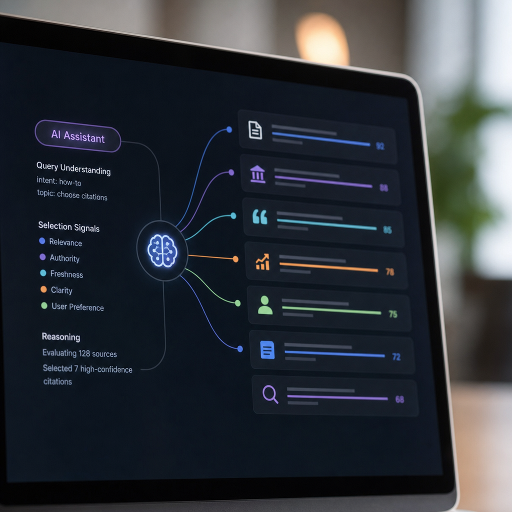 how do AI assistants choose which websites to cite
