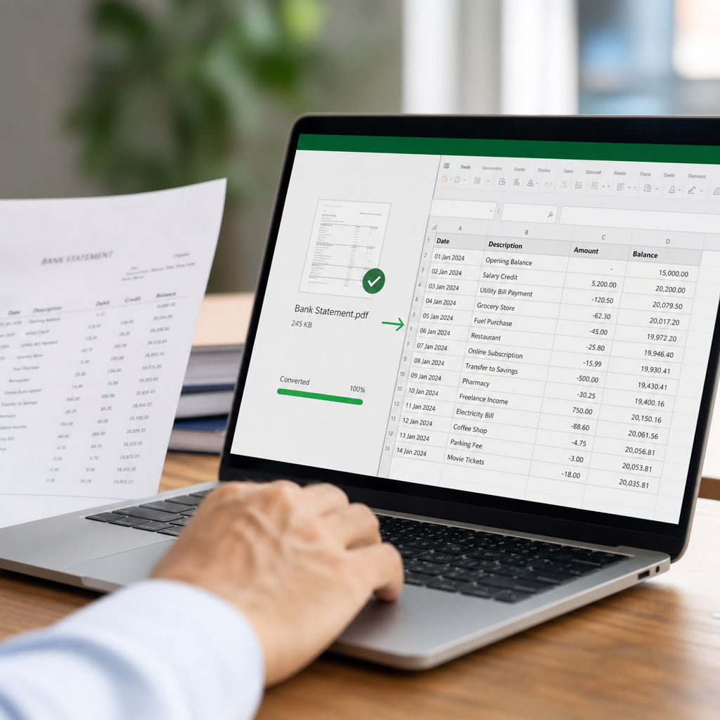convert bank statement to excel