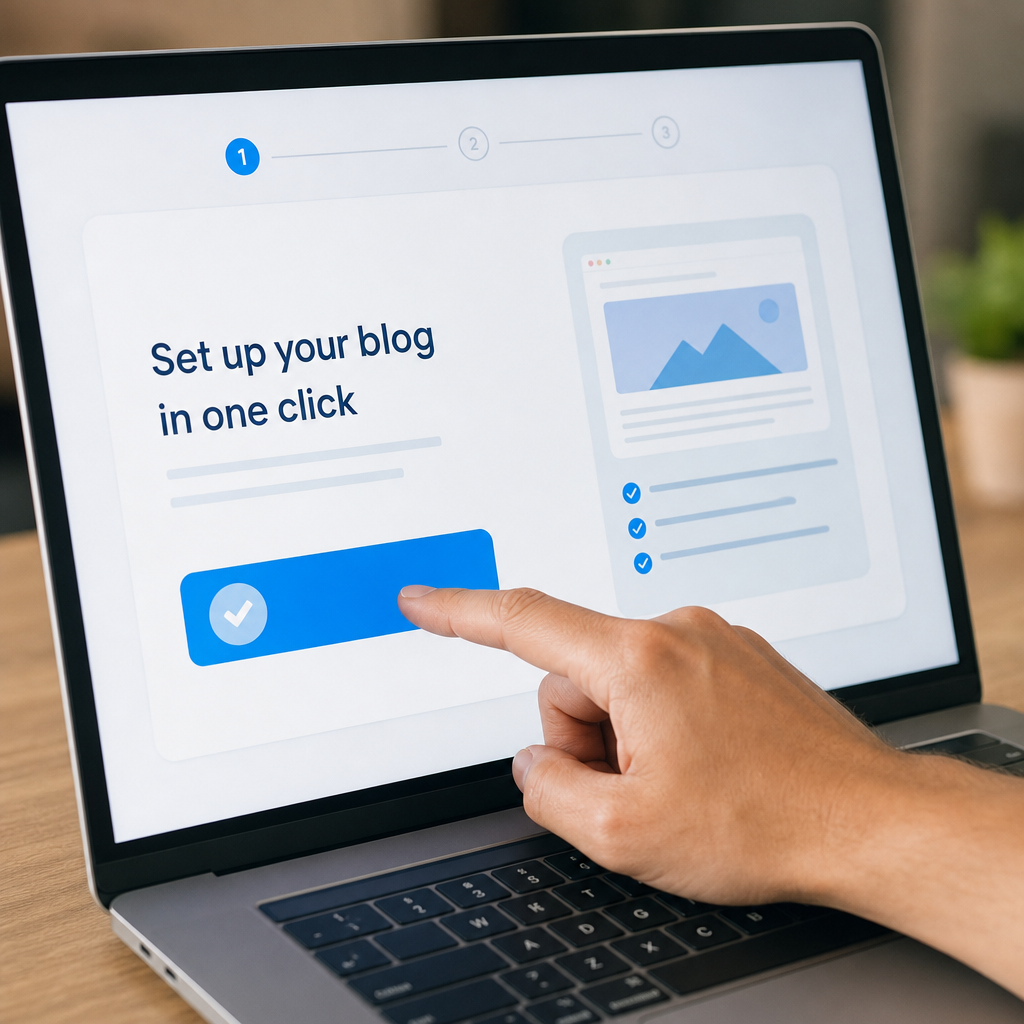 one click blog setup for website