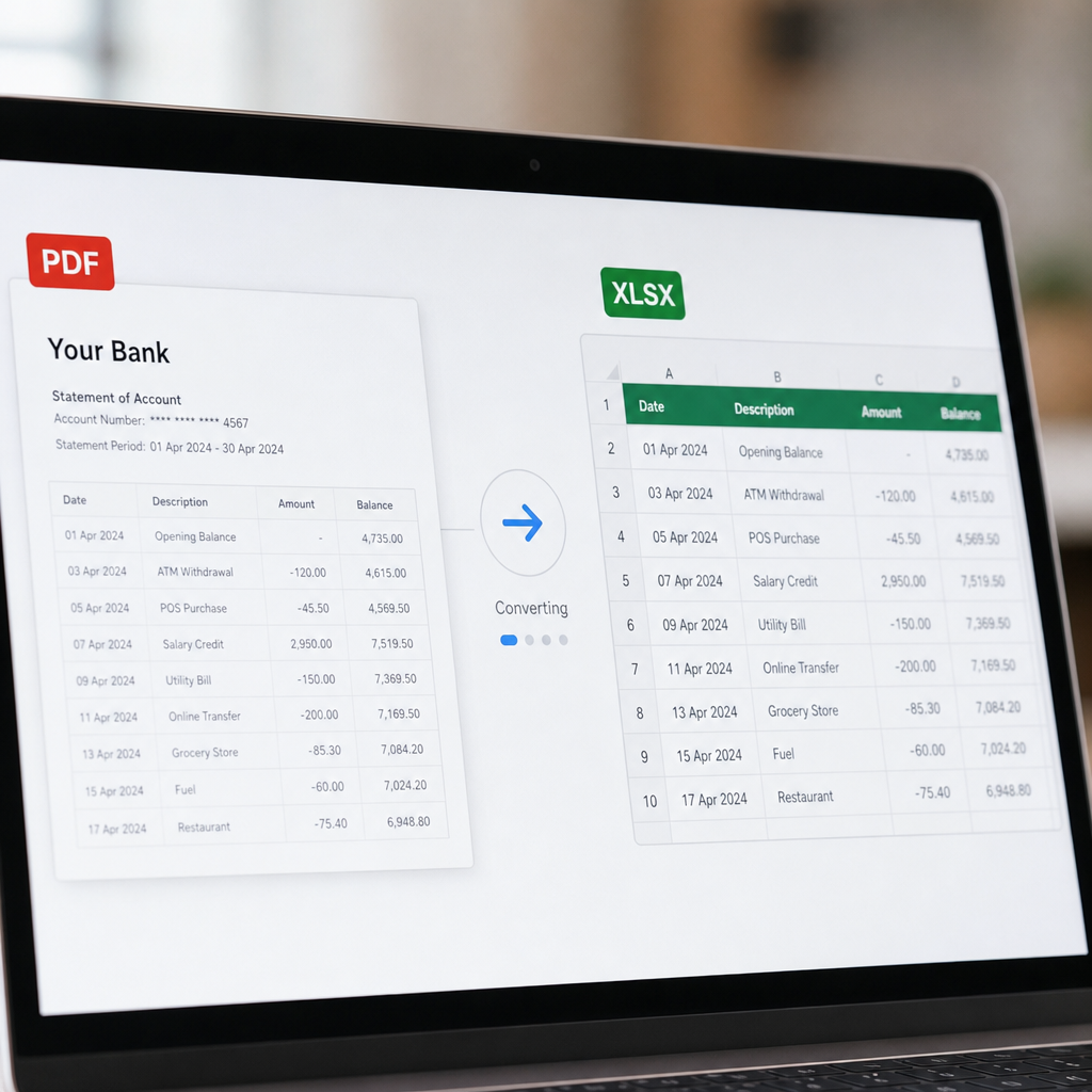 how to convert bank statement pdf to excel
