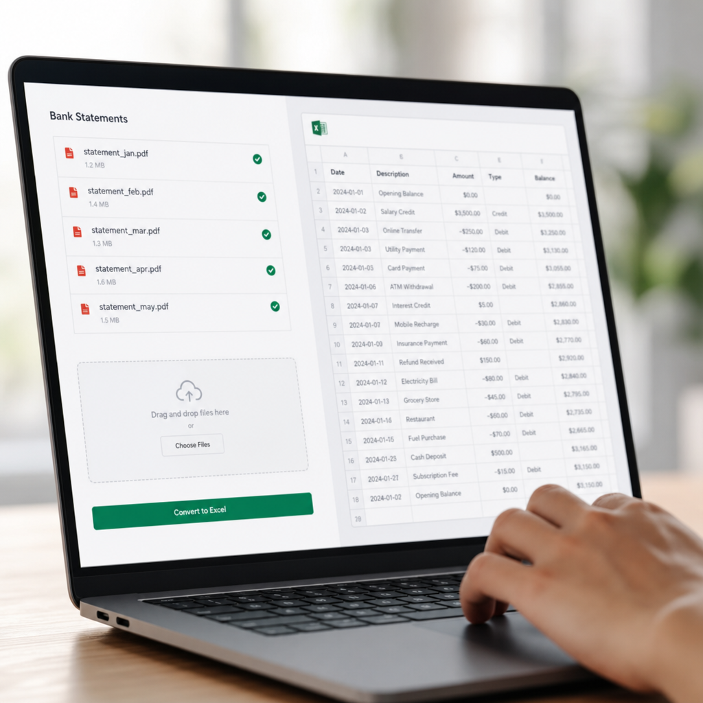 convert multiple bank statements to excel
