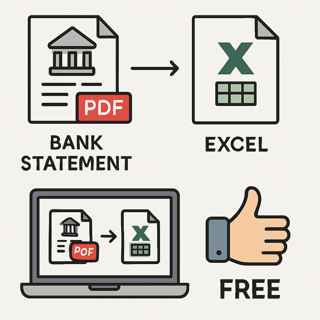 convert PDF bank statement to Excel free