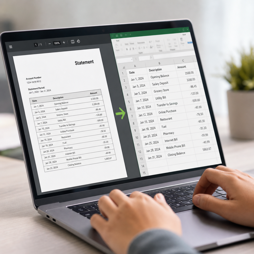 convert bank statement pdf to spreadsheet