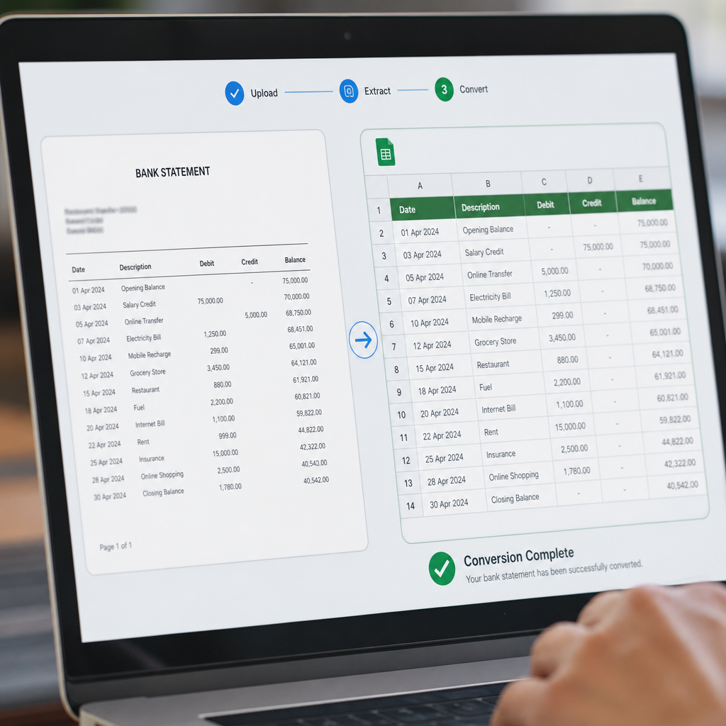 bank statement to excel converter free