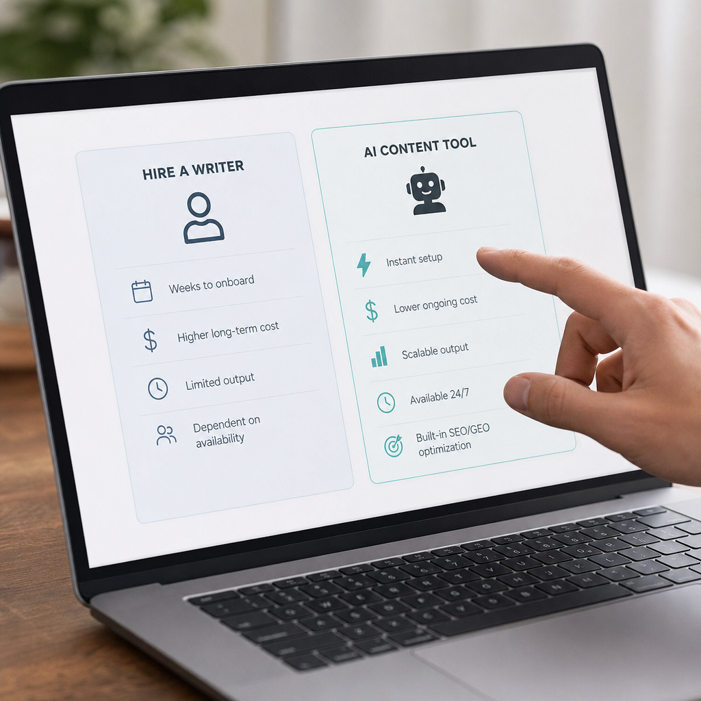 hire a writer vs AI content tool