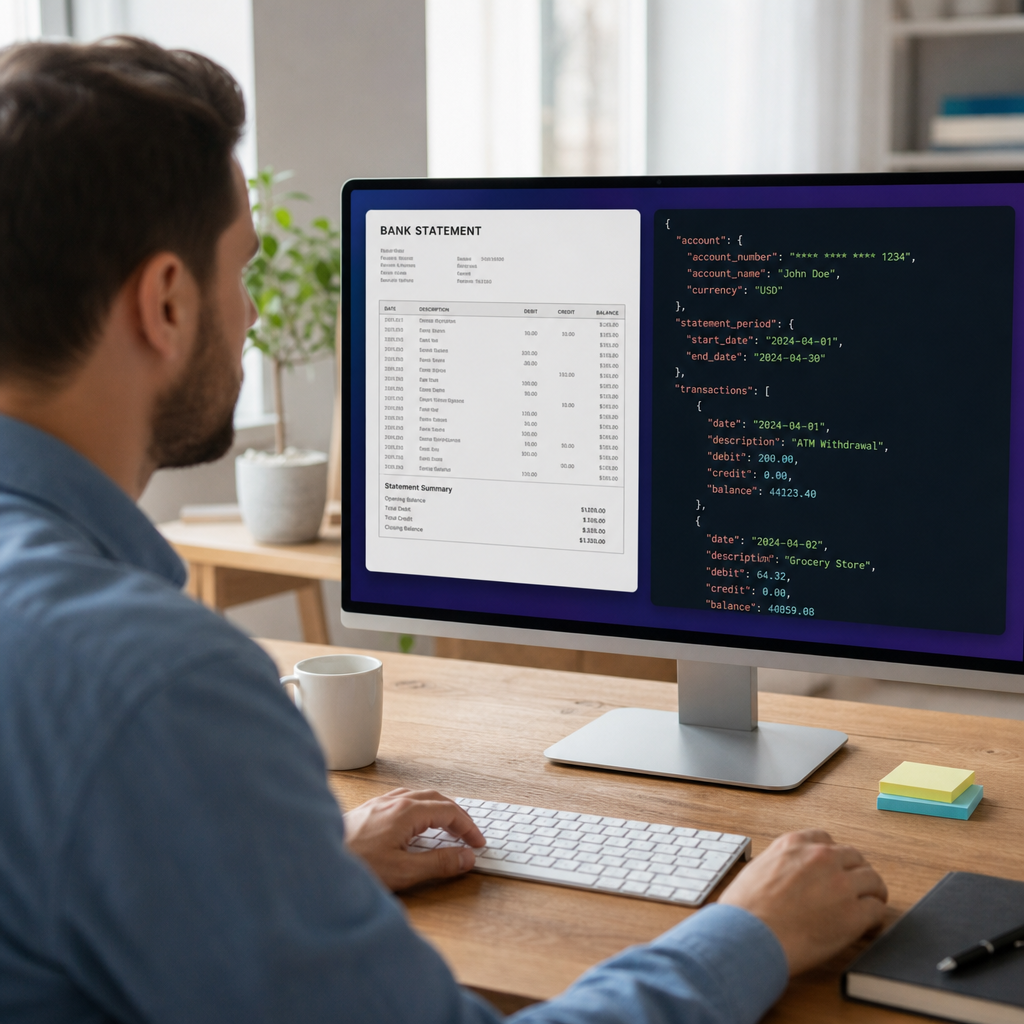 convert bank statement to json